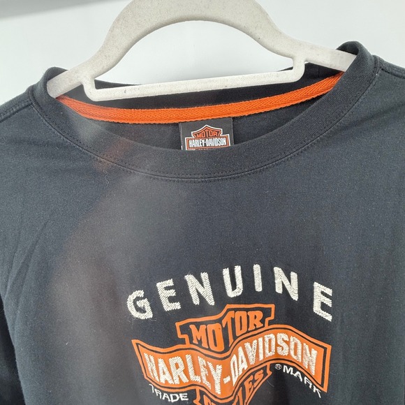 Harley Davidson Men's Large Black Long Sleeve Shirt Crew Neck Newnan, Georgia - Picture 3 of 12